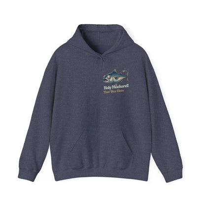 Holy Mackerel Fishing Hoodie — Retro Funny Angler Pullover Sweatshirt