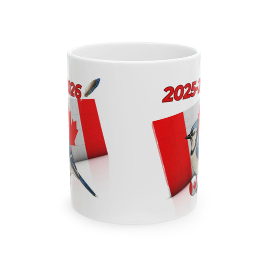 Ceramic Mug - Canadian B Jays Nature Lover Gift 11oz or 15oz Wildlife Decor Coffee Cup Canada Day Birdwatching