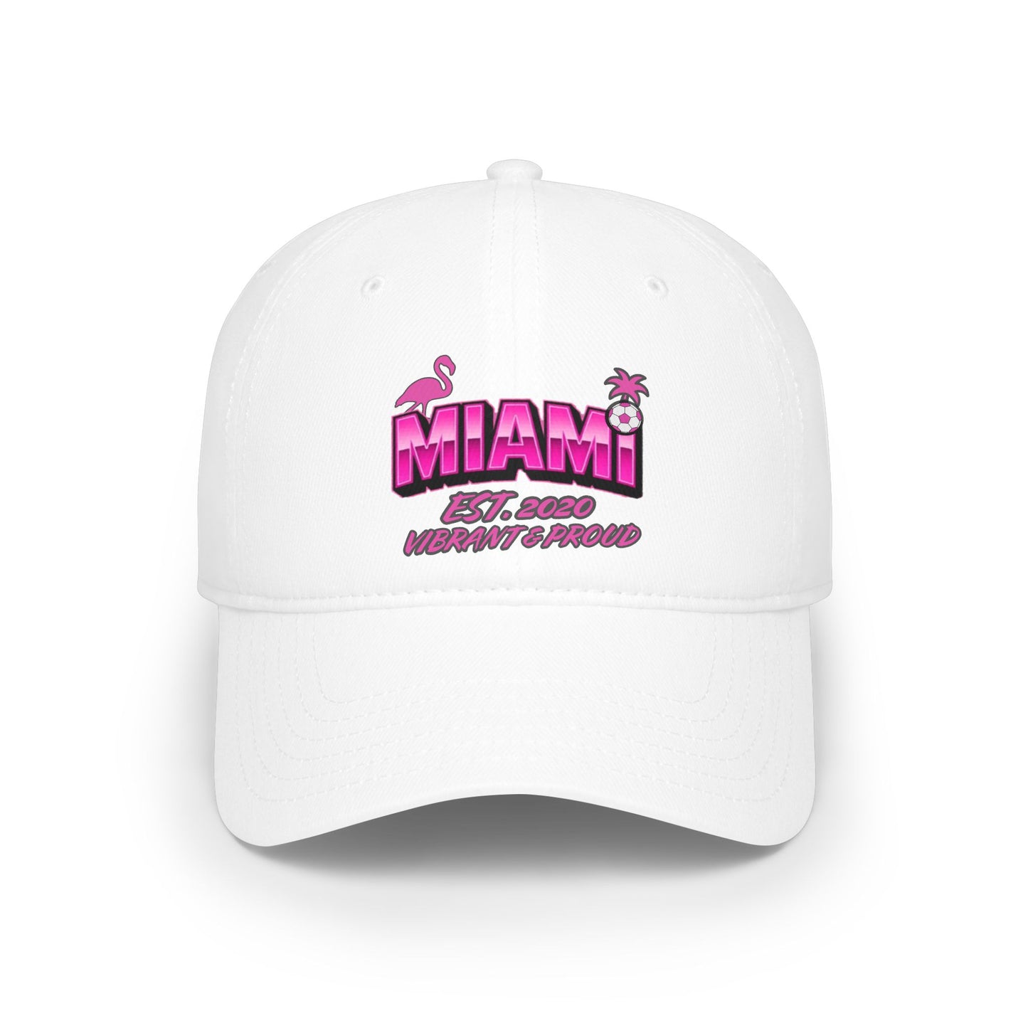 Miami Soccer Pink Flamingo Baseball Cap – Adjustable Cotton Dad Hat