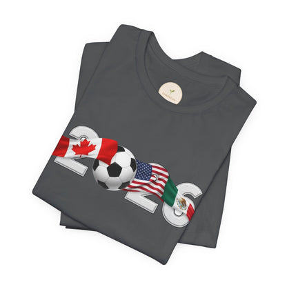 2026 North America Soccer Fan Tee — Canada USA Mexico Flag Crewneck