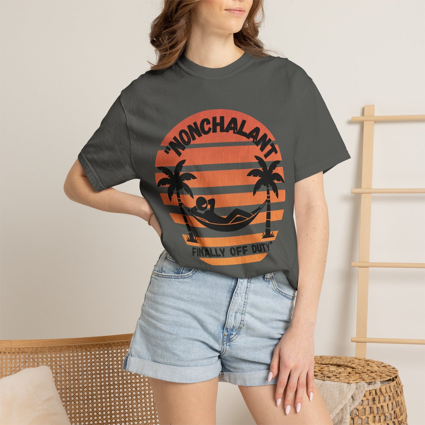 Finally Off Duty T-Shirt — Retro Palm Hammock Graphic Tee
