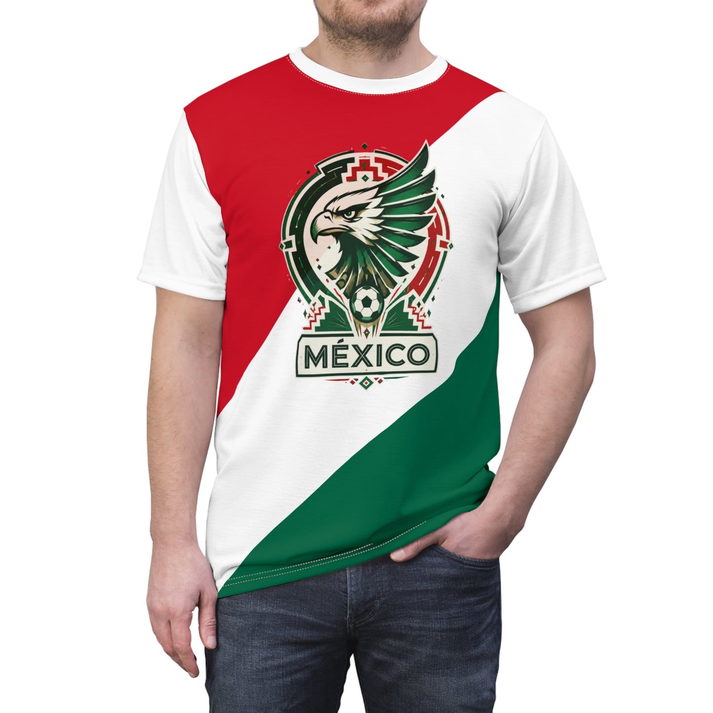 Mexico Soccer Fan Shirt | Eagle-Inspired Red White Green Game Day Tee