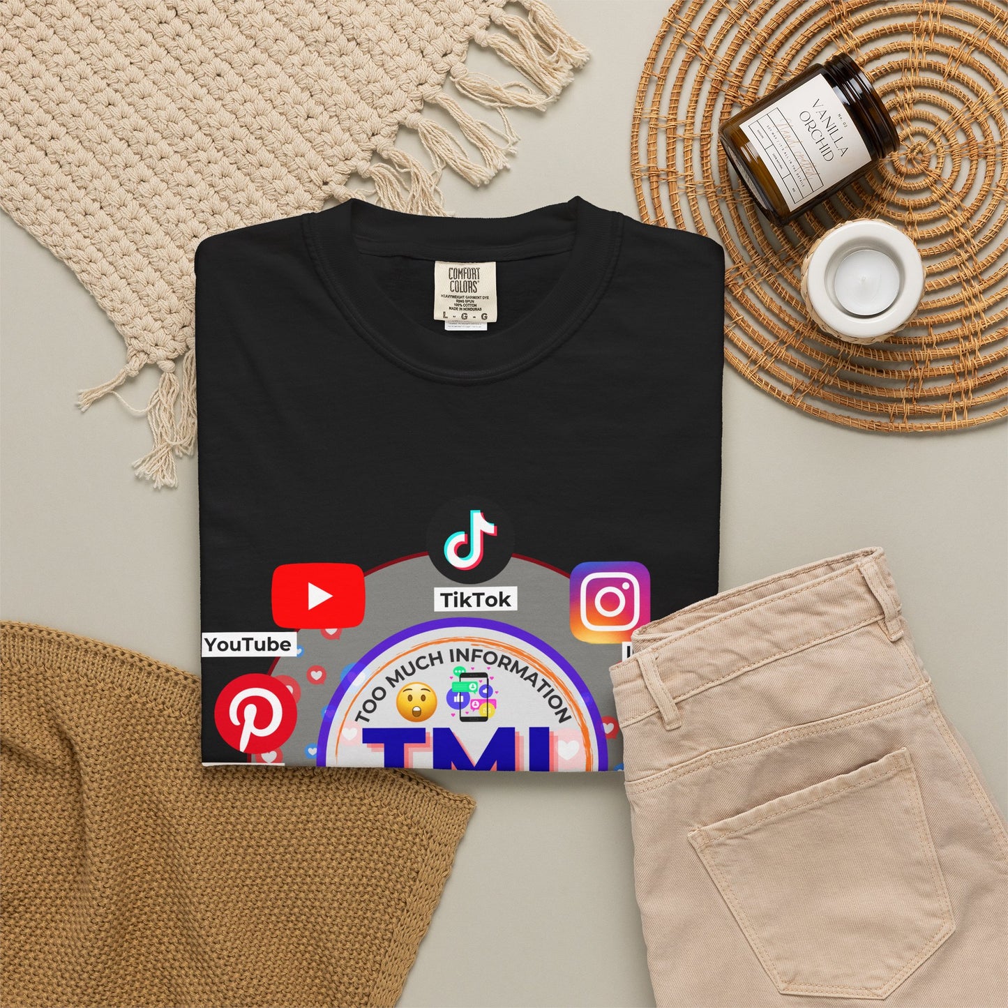 TMI (Too Much Information) Funny Graphic T-Shirt — Sarcastic Social Media Satire