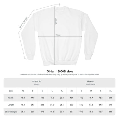 Youth Crewneck Sweatshirt – "Hello School!" Kids Back-to-School Graphic Sweatshirt