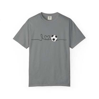 Soccer Heartbeat T-Shirt — Minimalist Line Art Graphic Tee for Soccer Lovers