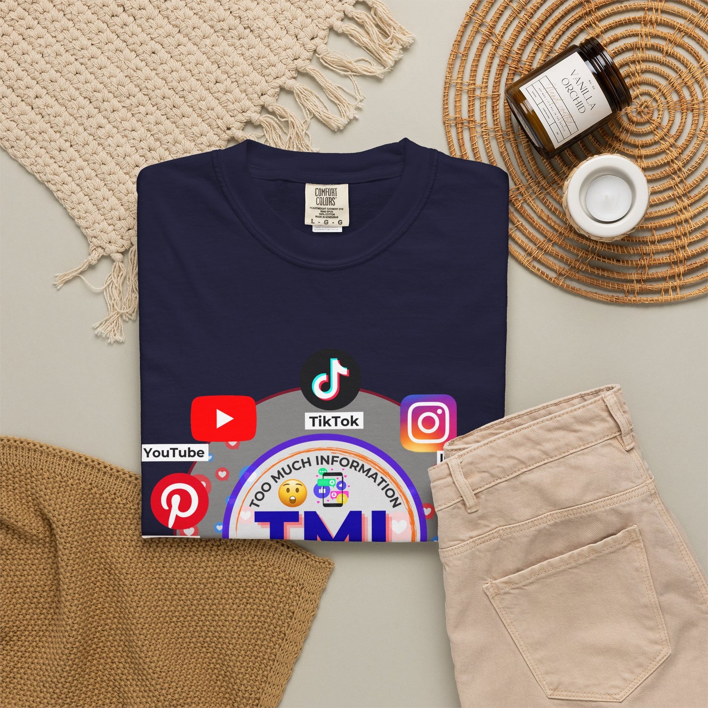 TMI (Too Much Information) Funny Graphic T-Shirt — Sarcastic Social Media Satire