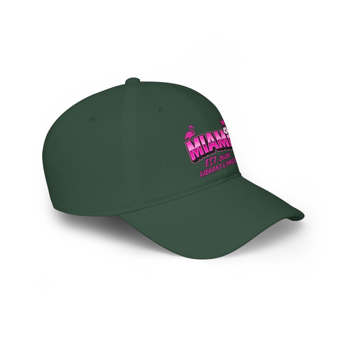Miami Soccer Pink Flamingo Baseball Cap – Adjustable Cotton Dad Hat