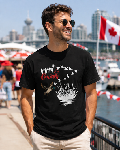 Canada Day Flying Geese T-Shirt — Wildlife Nature Celebration Tee
