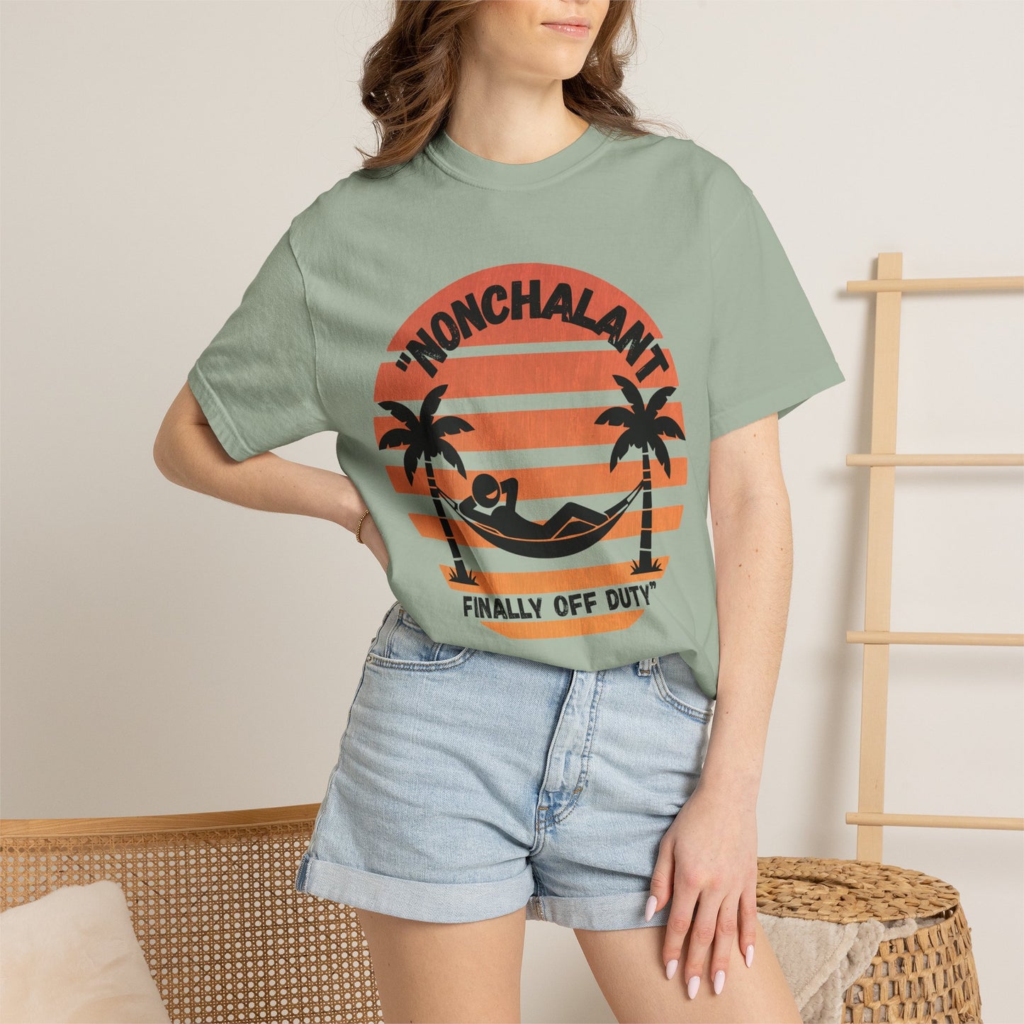 Finally Off Duty T-Shirt — Retro Palm Hammock Graphic Tee