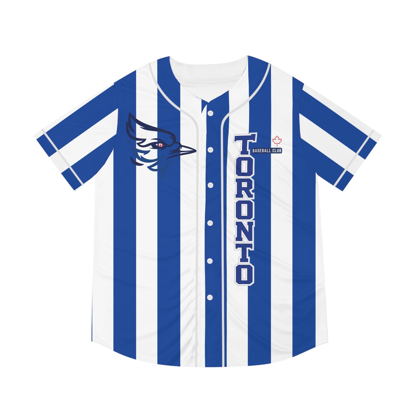 Toronto Blue White Striped Baseball Jersey | Button-Up Fan Shirt