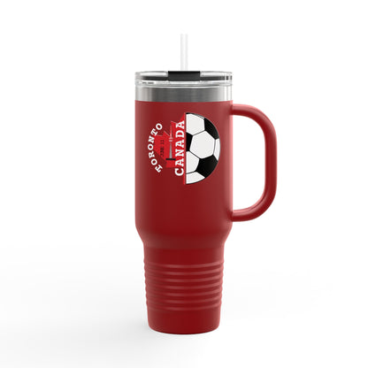 Toronto Soccer Maple Leaf 40oz Insulated Travel Mug with Handle & Straw