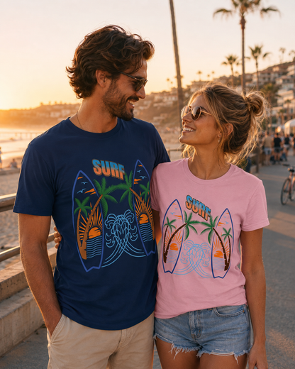 Surf Graphic T-Shirt — Surf Design Unisex Jersey Short Sleeve Tee