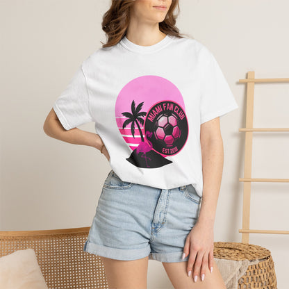 Miami Soccer Fan Club T-Shirt — Retro Pink Flamingo Game Day Tee