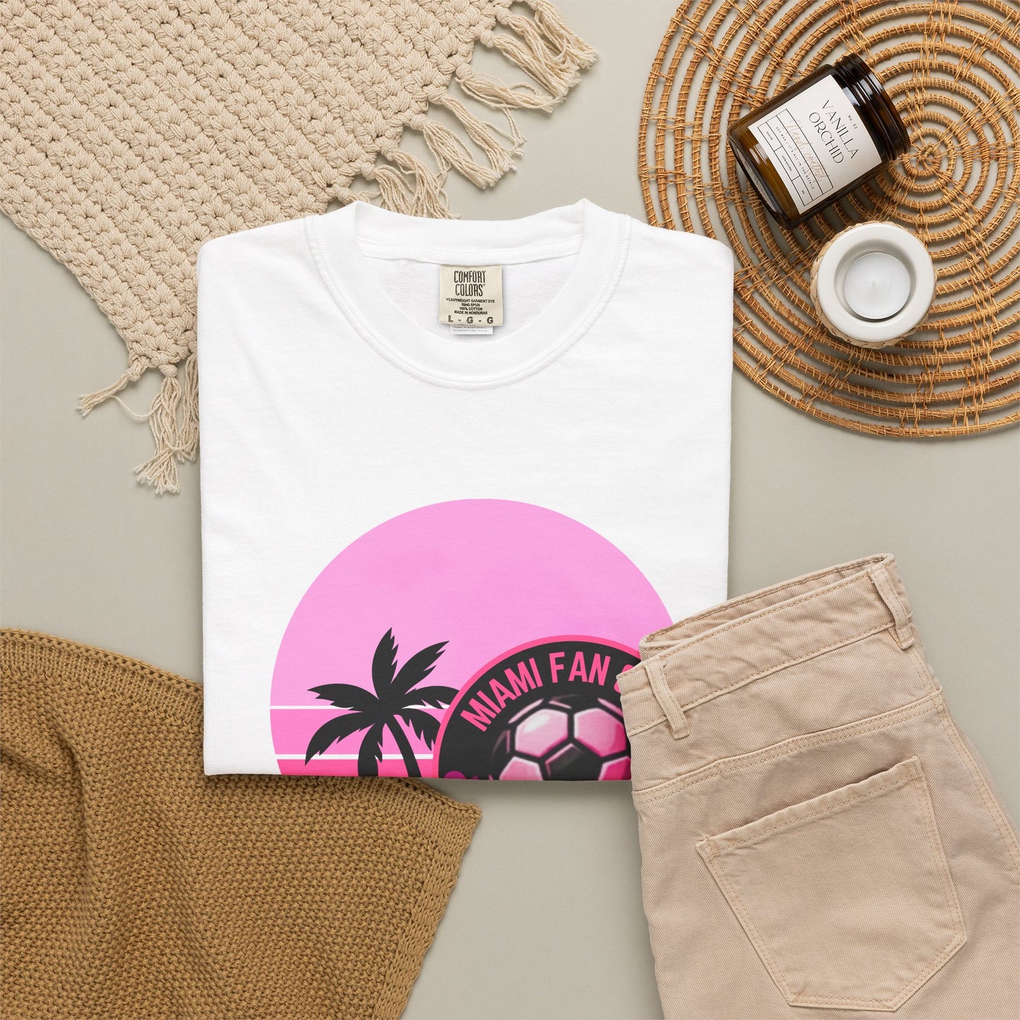 Miami Soccer Fan Club T-Shirt — Retro Pink Flamingo Game Day Tee