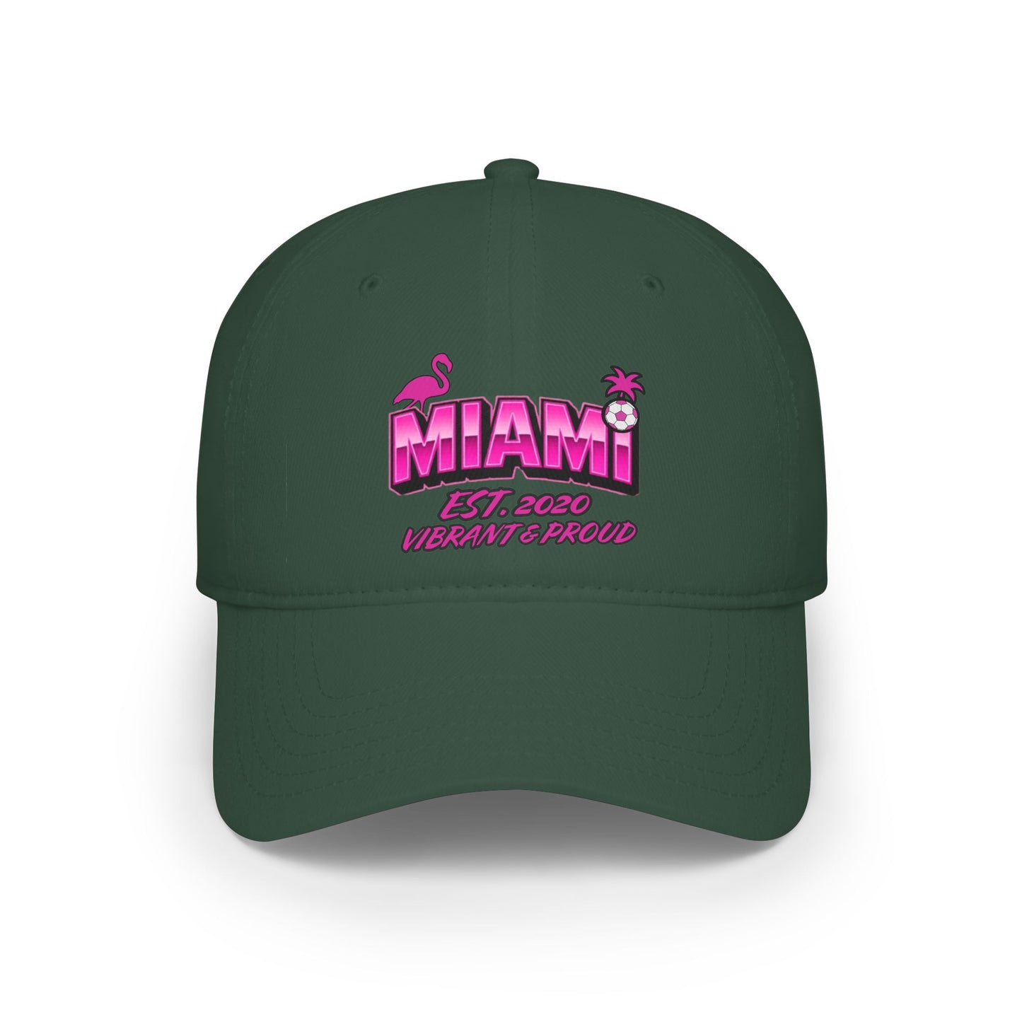 Miami Soccer Pink Flamingo Baseball Cap – Adjustable Cotton Dad Hat