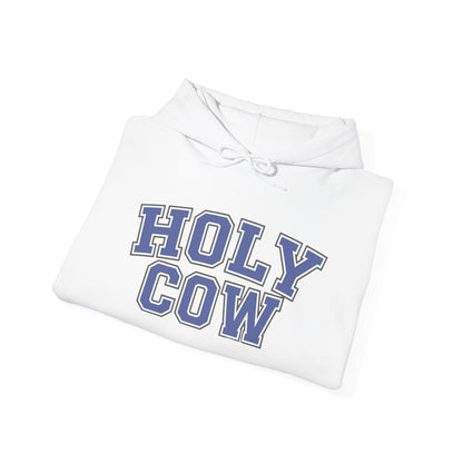 Holy Cow Collegiate Hoodie — Retro Mascot Letterman Style