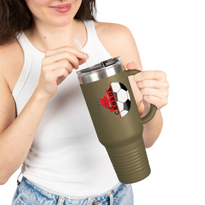 Toronto Soccer Maple Leaf 40oz Insulated Travel Mug with Handle & Straw