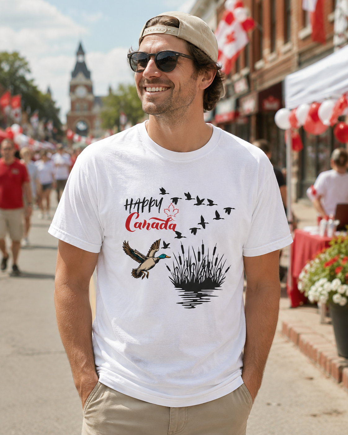 Canada Day Flying Geese T-Shirt — Wildlife Nature Celebration Tee