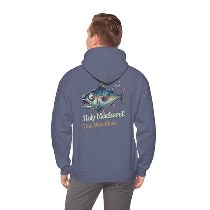 Holy Mackerel Fishing Hoodie — Retro Funny Angler Pullover Sweatshirt