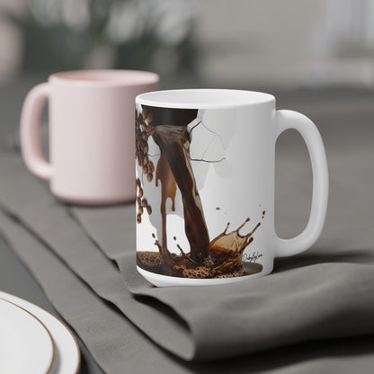 Pouring Beans Ceramic Coffee Mug — 11/15/20oz Microwave & Dishwasher Safe
