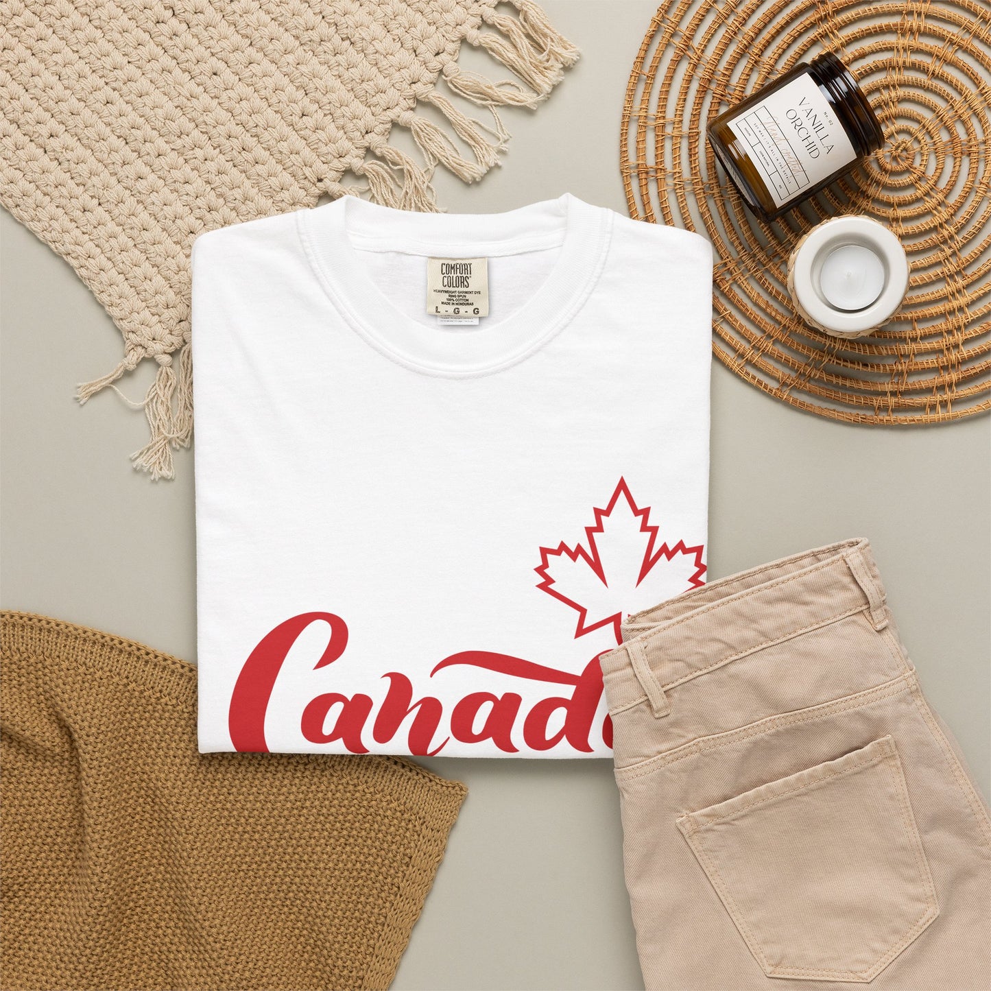 Canada Day Maple Leaf & Heart T-Shirt — Canadian Pride Script Tee