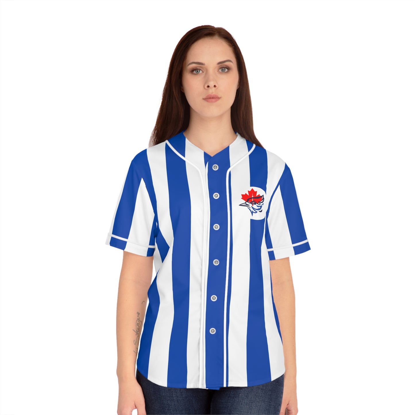 Go Jays Go Club Blue White Striped Baseball Jersey