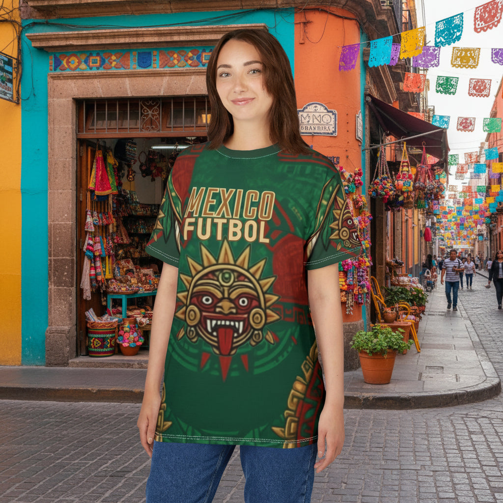 Mexico Futbol Aztec Sun Tee — All-Over-Print Soccer Jersey