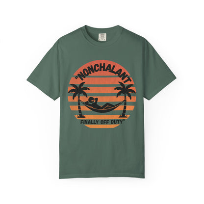 Finally Off Duty T-Shirt — Retro Palm Hammock Graphic Tee