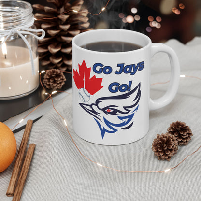 Go Jays Go Ceramic Mug — Baseball Fan Coffee & Game Day Drinkware (11oz, 15oz)