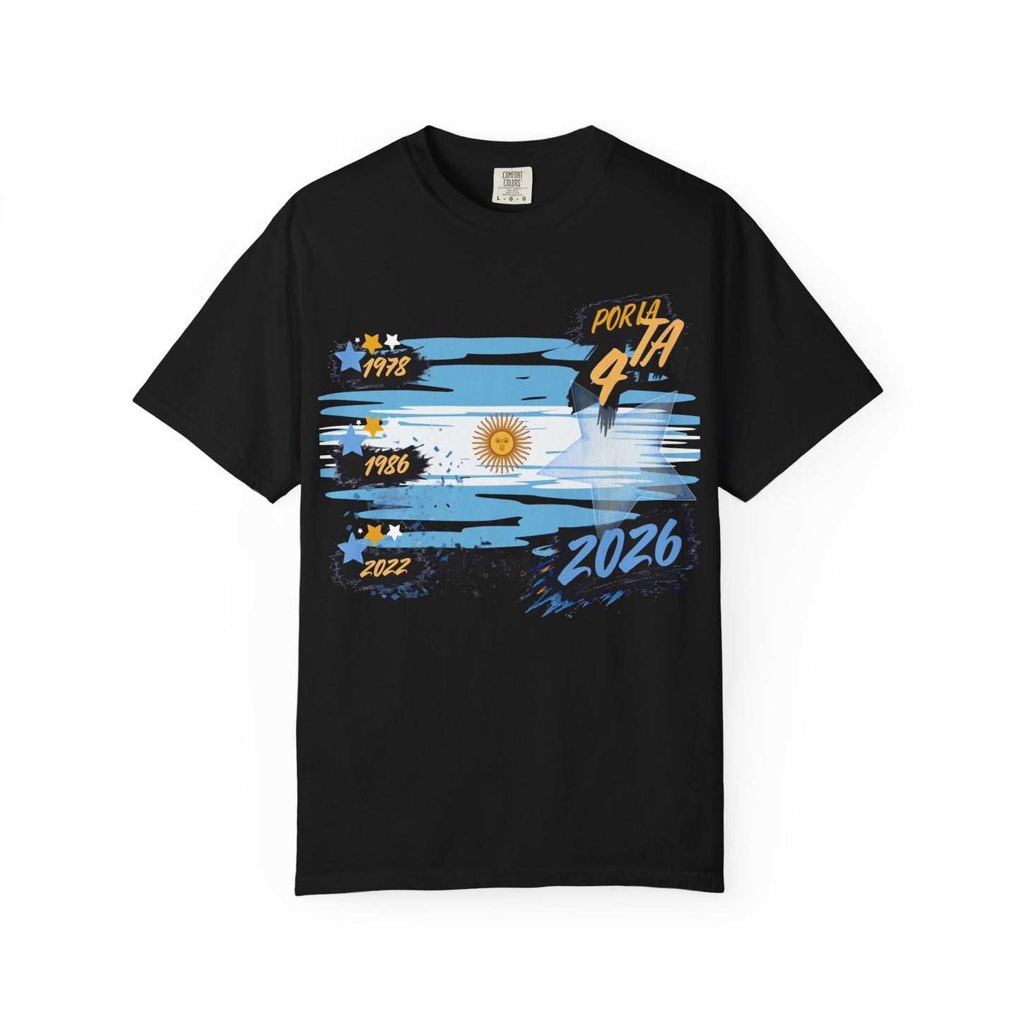 Por La 4ta Argentina Soccer Fan Shirt | Three Stars Heritage Football Tee