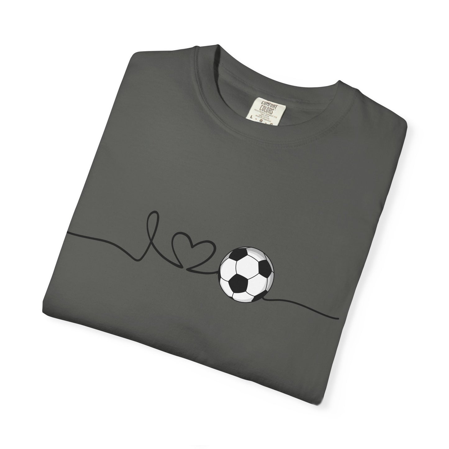 Soccer Heartbeat T-Shirt — Minimalist Line Art Graphic Tee for Soccer Lovers