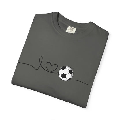 Soccer Heartbeat T-Shirt — Minimalist Line Art Graphic Tee for Soccer Lovers
