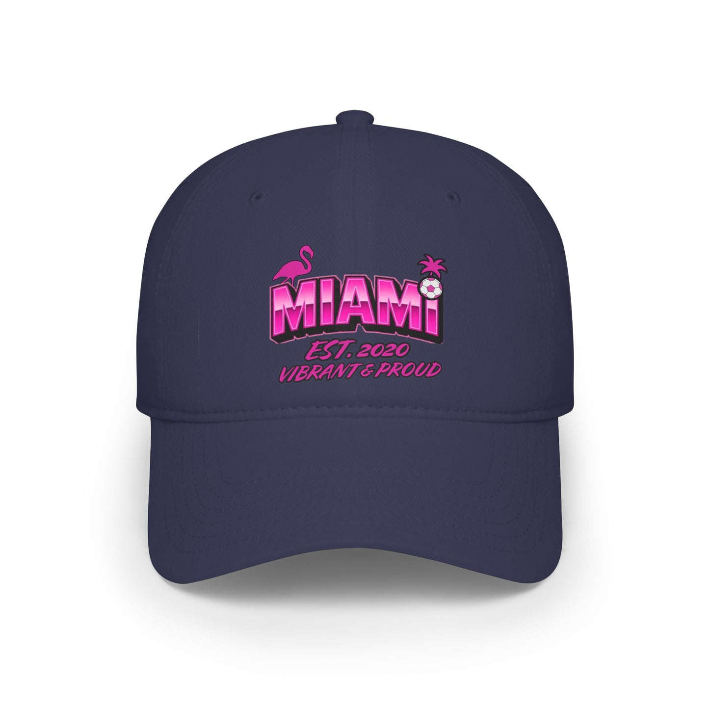 Miami Soccer Pink Flamingo Baseball Cap – Adjustable Cotton Dad Hat