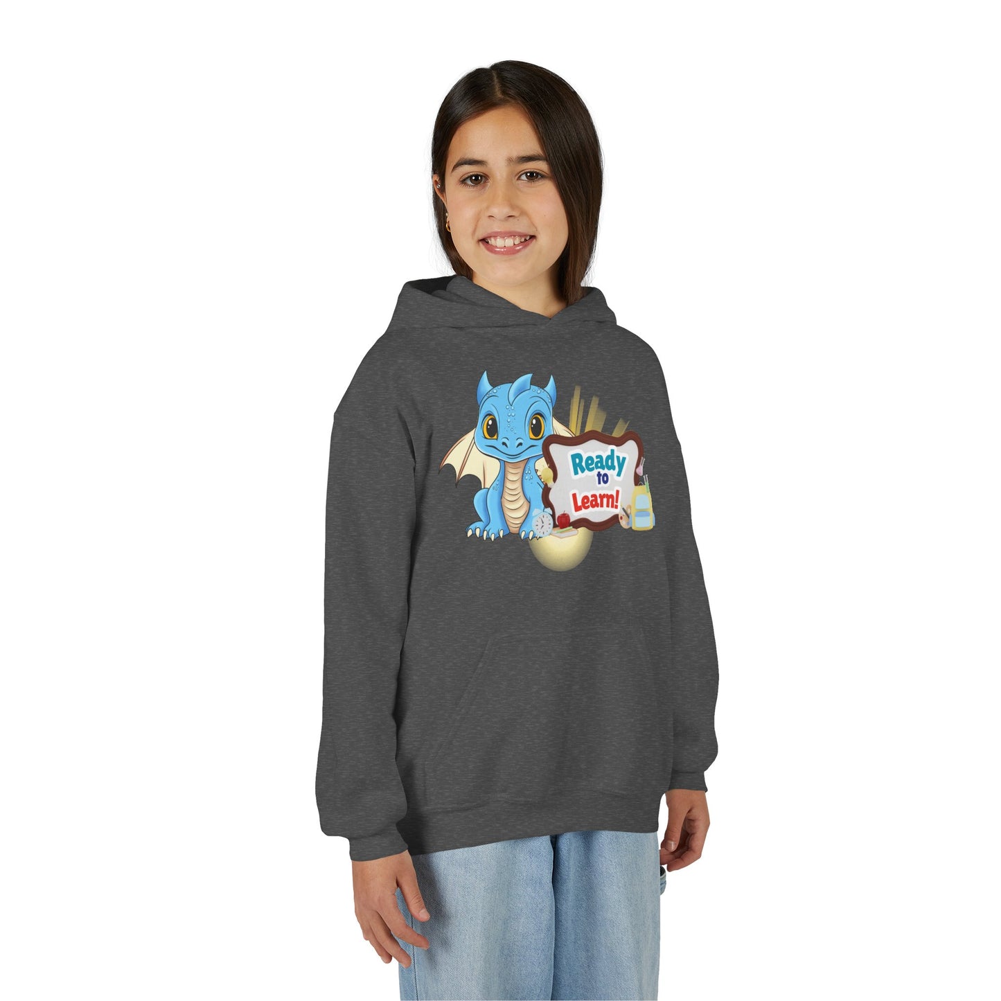 Youth Dragon 'Ready to Learn' Hoodie – Cute Back-to-School Sweatshirt