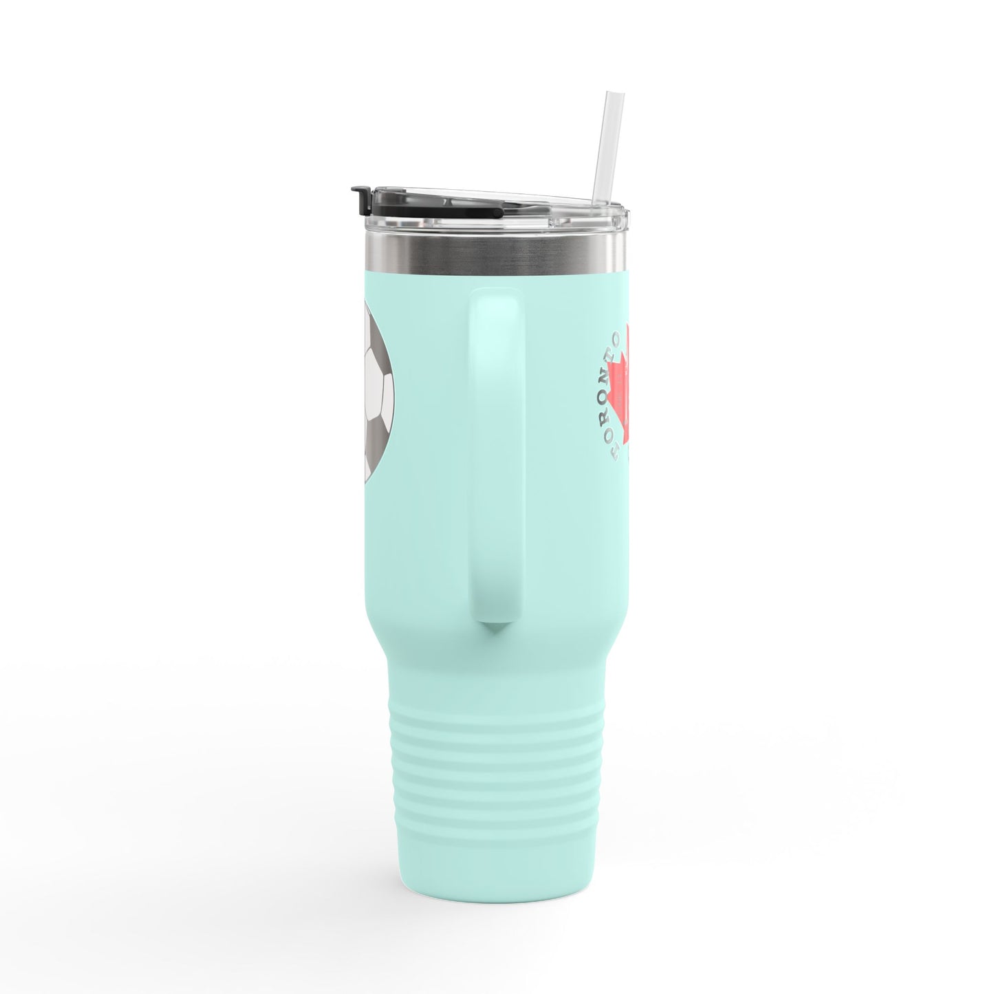 Toronto Soccer Maple Leaf 40oz Insulated Travel Mug with Handle & Straw