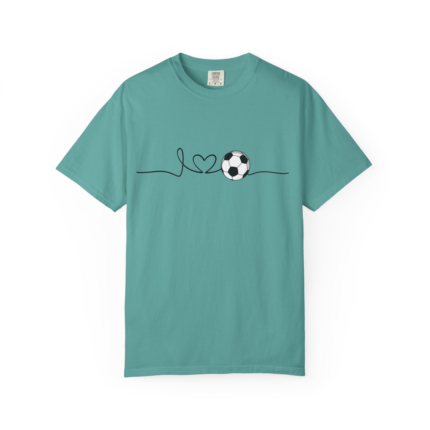 Soccer Heartbeat T-Shirt — Minimalist Line Art Graphic Tee for Soccer Lovers