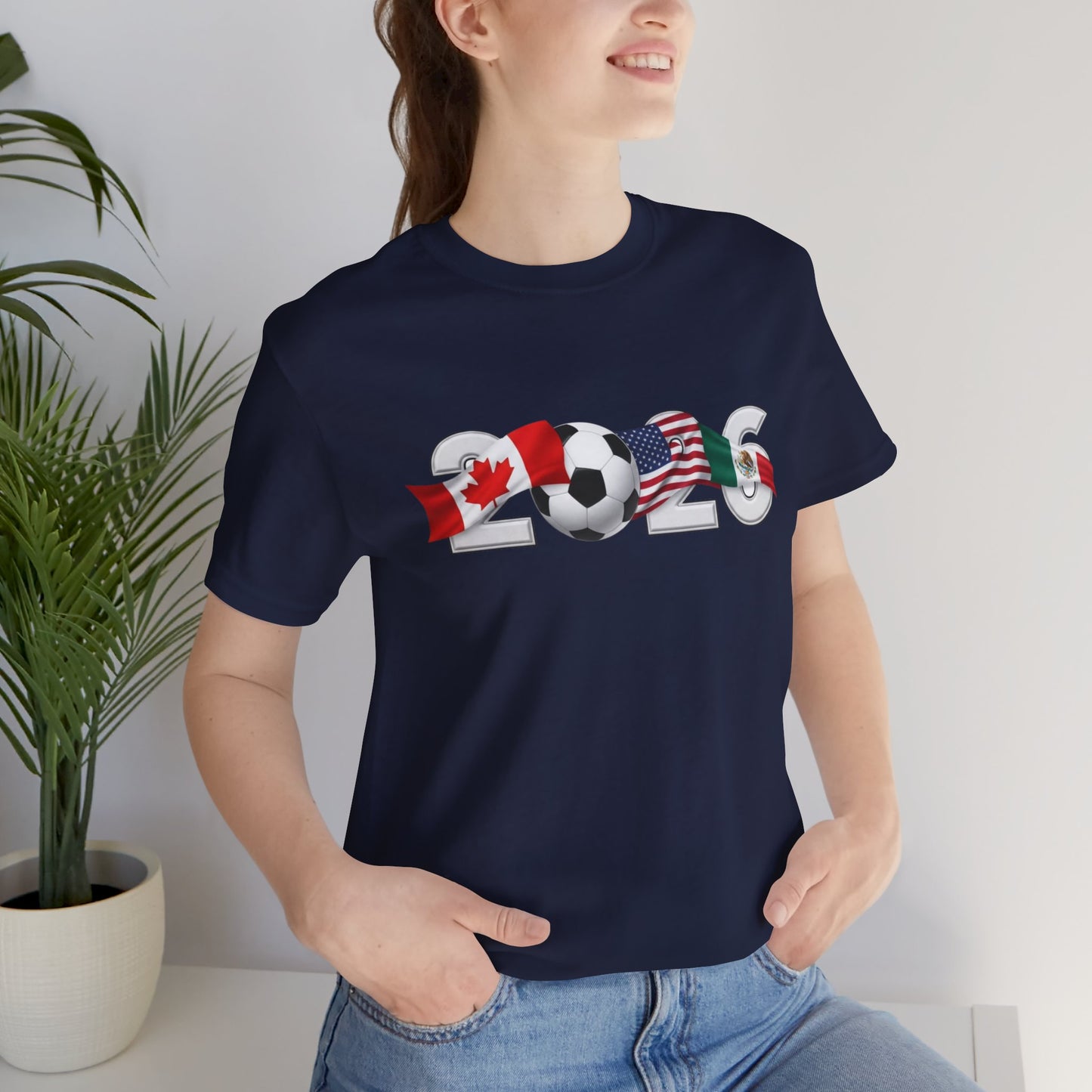 2026 North America Soccer Fan Tee — Canada USA Mexico Flag Crewneck