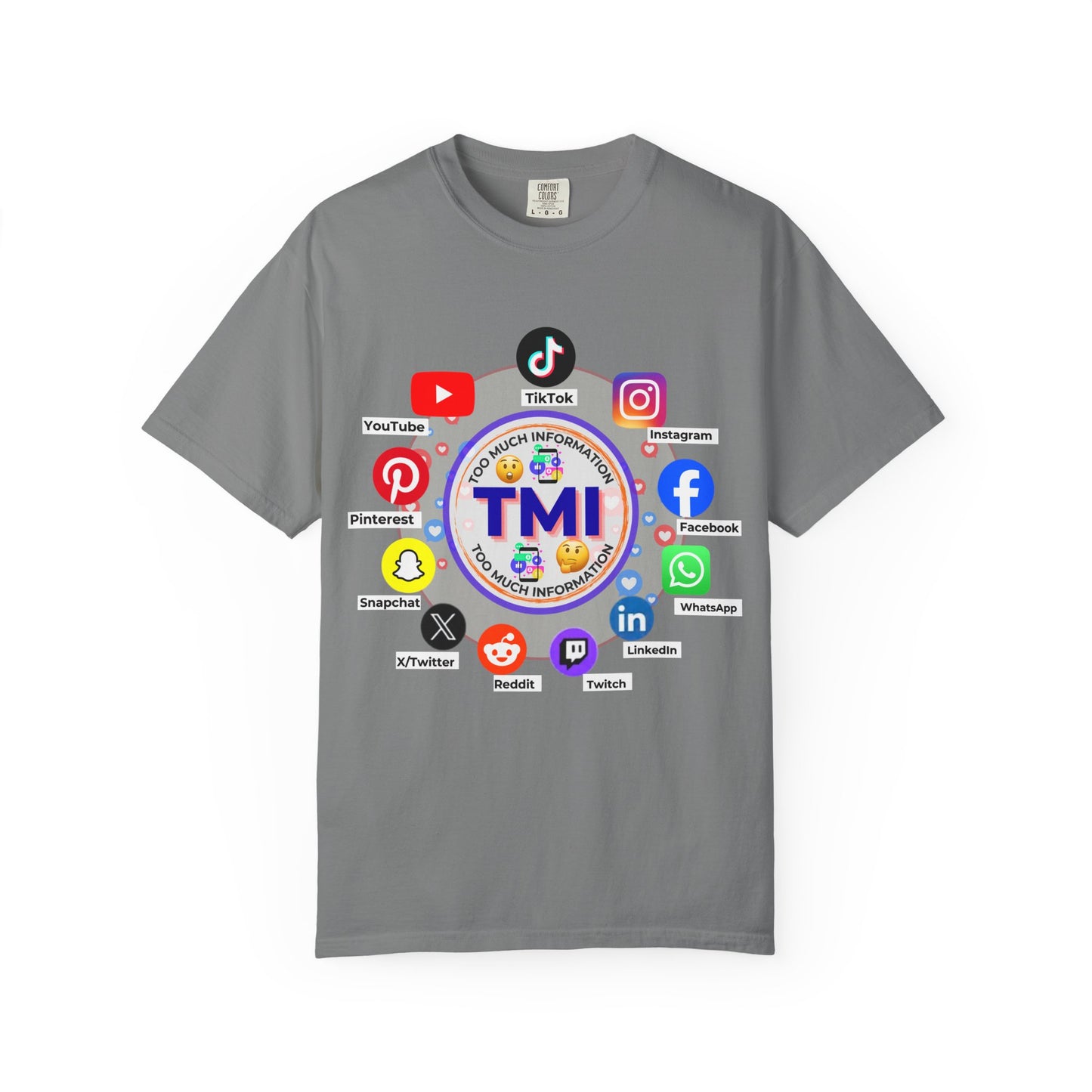 TMI (Too Much Information) Funny Graphic T-Shirt — Sarcastic Social Media Satire