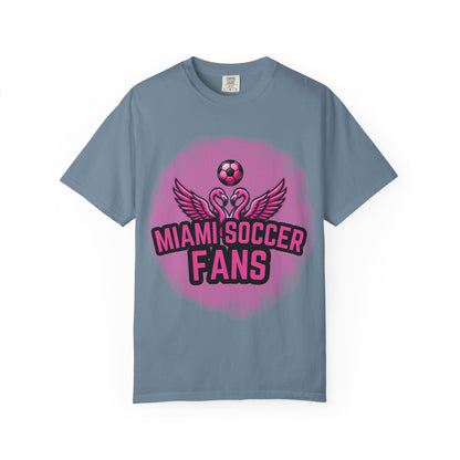 Miami Soccer Fans Pink Flamingo Heart T-Shirt
