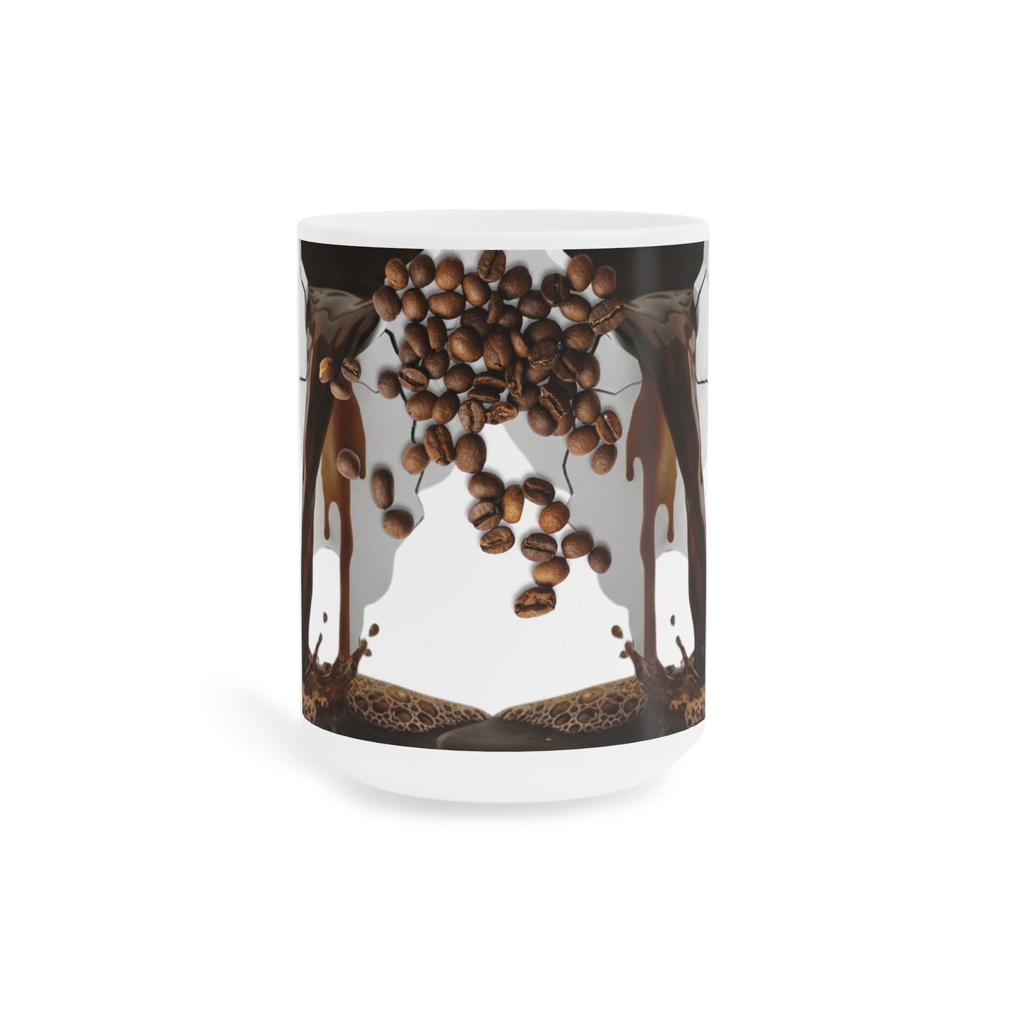 Pouring Beans Ceramic Coffee Mug — 11/15/20oz Microwave & Dishwasher Safe