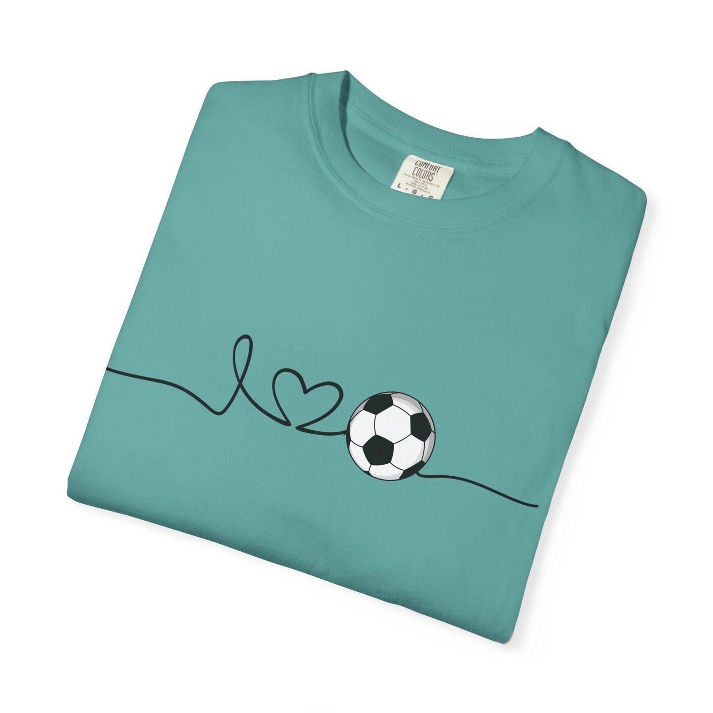 Soccer Heartbeat T-Shirt — Minimalist Line Art Graphic Tee for Soccer Lovers