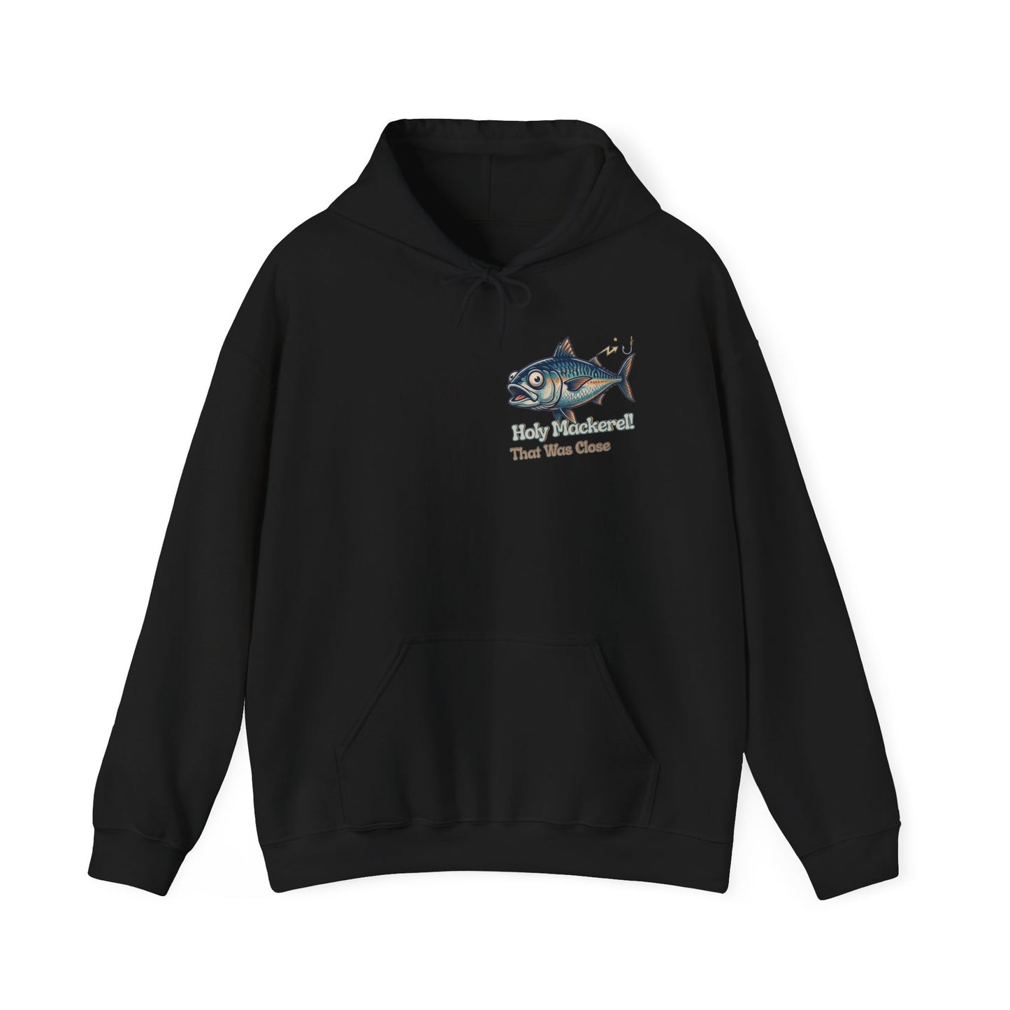 Holy Mackerel Fishing Hoodie — Retro Funny Angler Pullover Sweatshirt