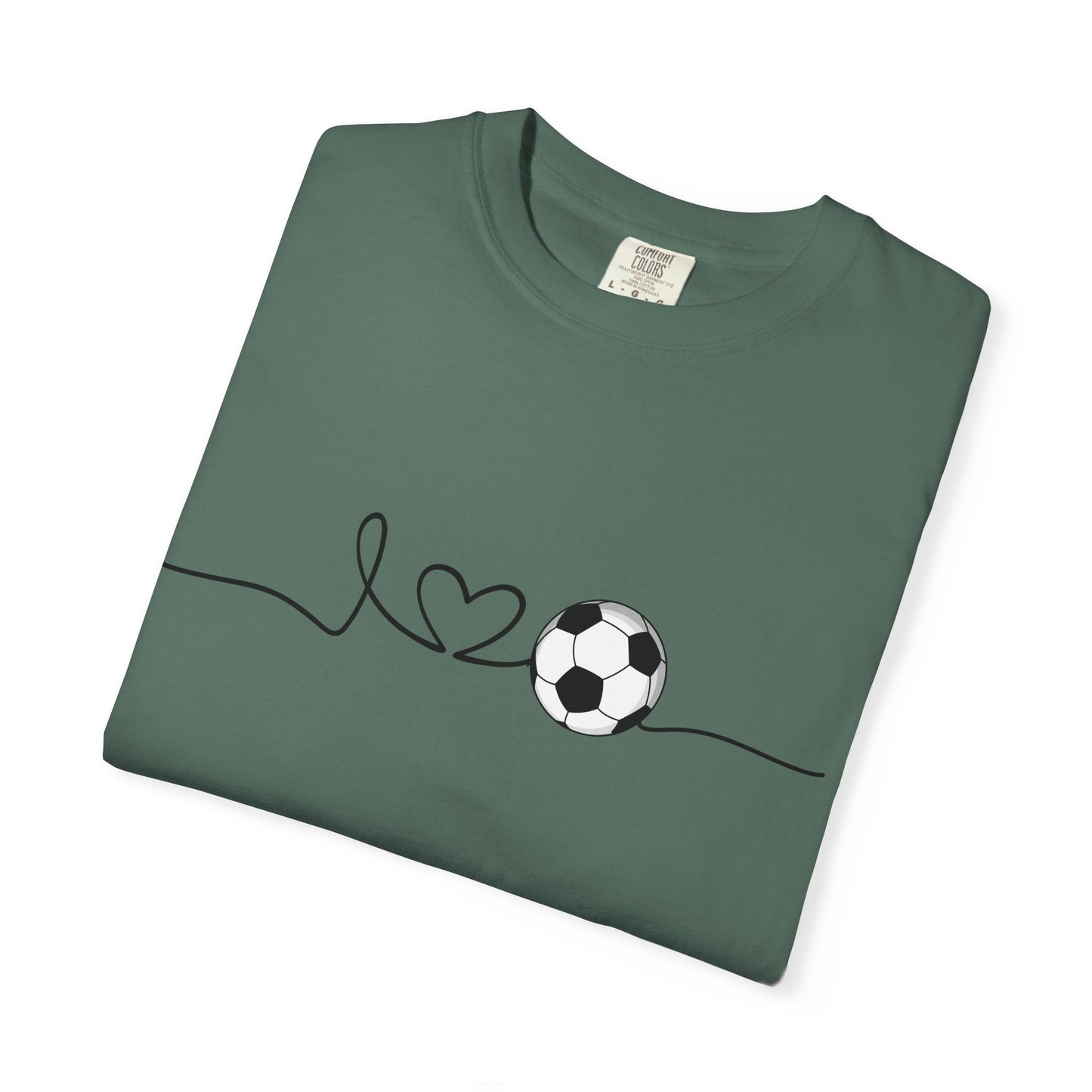 Soccer Heartbeat T-Shirt — Minimalist Line Art Graphic Tee for Soccer Lovers