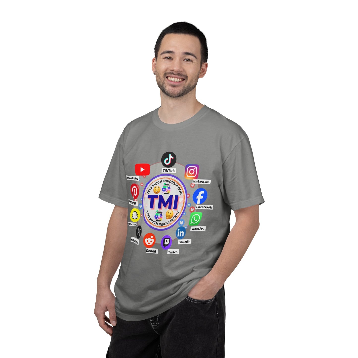 TMI (Too Much Information) Funny Graphic T-Shirt — Sarcastic Social Media Satire