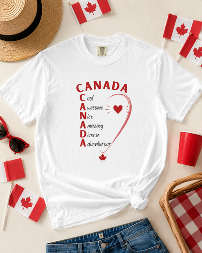Canada acrostic poem T-shirt | Maple leaf, Canada pride