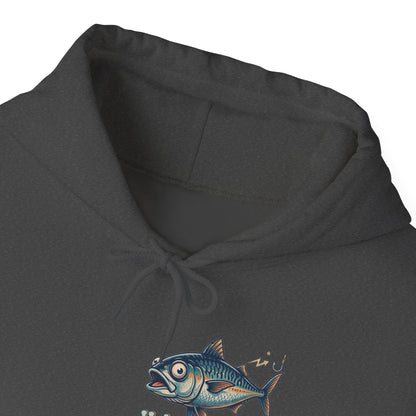 Holy Mackerel Fishing Hoodie — Retro Funny Angler Pullover Sweatshirt