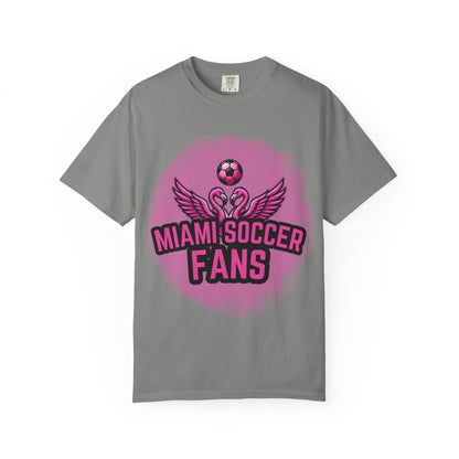Miami Soccer Fans Pink Flamingo Heart T-Shirt