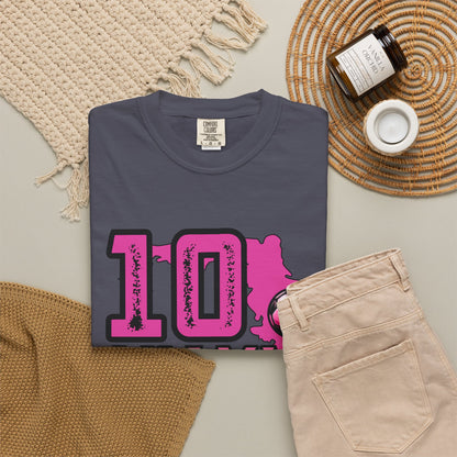 Miami # 10 Football Player T-Shirt — Athletic Garment-Dyed Soccer Tee