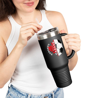 Toronto Soccer Maple Leaf 40oz Insulated Travel Mug with Handle & Straw
