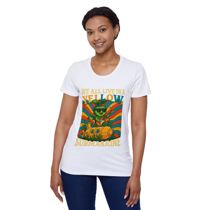 Vintage Submarine Graphic Tee — Retro Ocean Music Vibes Women's Organic T-Shirt